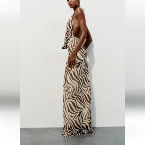 floor length halter neck dress Elizabeth K GL2330 Prom Dress - Tiffany main image 1